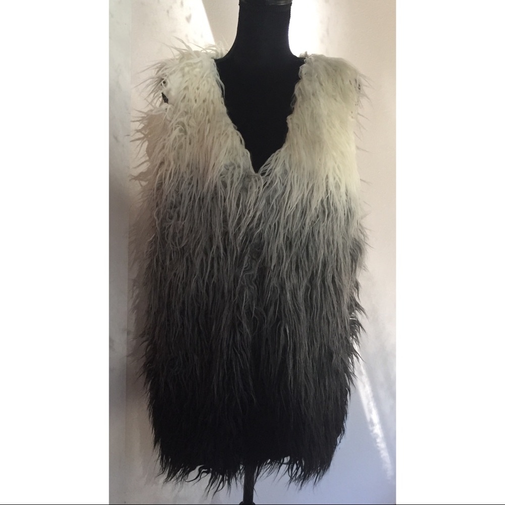 E2 Clothing Ombré Faux Fur Vest